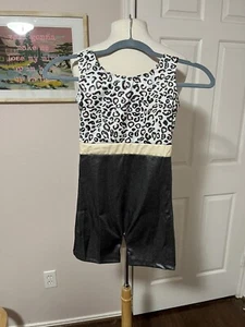 7-8 Year Girls Gymnastic Outfit Sleeveless Gymnastics Leotard. ANIMAL PRINT - Picture 1 of 3