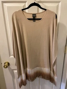 Traveler's by Chico's Ruana Poncho - Ombre Fransen - hellbraun - Größe S/M - Bild 1 von 8