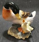 VINTAGE MALLARD DUCK WITH BABY POTTERY FIGURINE ORNAMENT