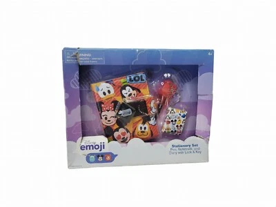 Disney Emoji Stationary Set Diary w/ Lock, Pen & Notebook 2016 Damaged Box - Image 1 of 4