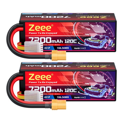 RC LiPo Akku 2x Zeee 3S Lipo Akku 11,1V 5200mAh 80C – Hardcase Für RC-Autos, Boote & Große Maßstäbe (1:5, 1:8, Etc.) 3s Lipo Xt60
