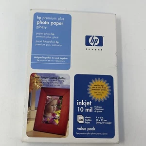 HP Premium Plus 4x6 Inkjet Glossy Fotopapier 60 Blatt ~ Inkjet 10 mil - Bild 1 von 7