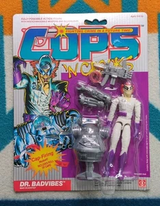COPS N Crooks Dr. Badvibes Action Figure Vintage 1988 Toy Hasbro NEW Sealed - Picture 1 of 6