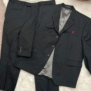 Lauren Ralph Lauren Vtg Wool+Cashmere Blue Suit Made In Canada 38”waist 38”L - Picture 1 of 15