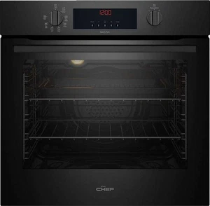 Chef 60cm Multifunction Electric Built-In Wall Oven Black CVEP614DB - Picture 1 of 7