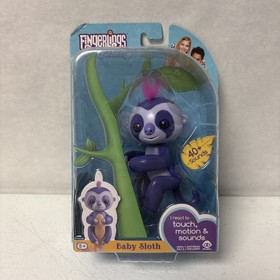 Fingerlings Interactive Pet Purple Baby Sloth Marge 40+ Sounds Needs Batteries
