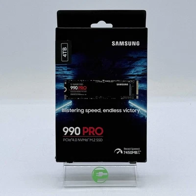 New Samsung 2280mm 990 Pro 4TB M.2 NVMe Gen 4.0 x 4 SSD MZ-V9P4T0 - Image 1 of 4
