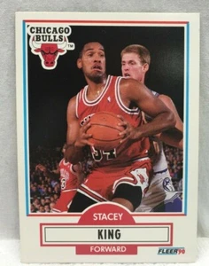 Tarjeta Fleer Stacy King Forward 1990 de los Chicago Bulls #27 rara - Imagen 1 de 2