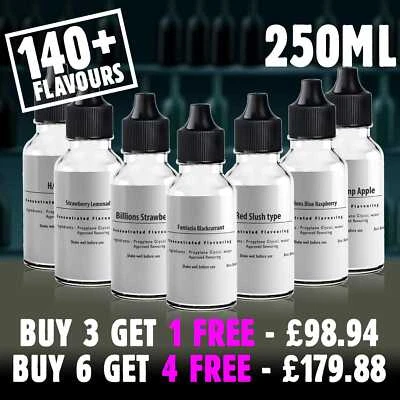 250ml E Liquid Flavour Concentrate DIY Vape Juice Mix Extra Strong UK PG 0mg - Image 1 of 2