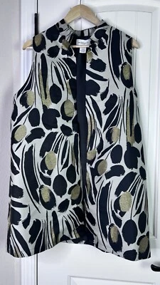 Peck & Peck Women’s Vest Sz L Metallic Open Boho City Career Party - Image 1 of 4