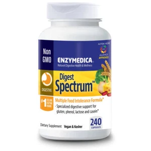 Enzymedica Digest Spectrum 240 cápsulas - Múltiples intolerancias alimentarias, gases, hinchazón - Imagen 1 de 2