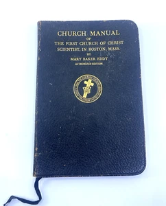Church Manual 89th Edition Mary Baker Eddy 1945 Leather Church Christ Scientist - Imagen 1 de 18