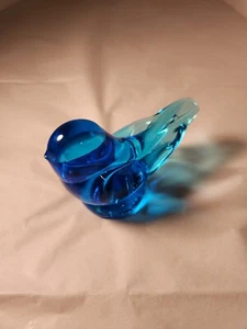 Blue Bird of Happiness Figurine by Leo Ward Signed Paperweight 2.5” Tall 4” Long - Picture 1 of 11