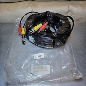 30M 100Ft BNC DC Power Video Record Extension Cable Lead CCTV Security Camera - Picture 1 of 3