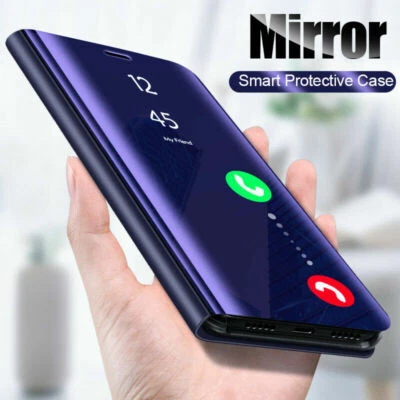 View Mirror Leather Flip Hard Case For iPhone 16 15 13 12 Pro Max 11 16e Cover - Image 1 of 4