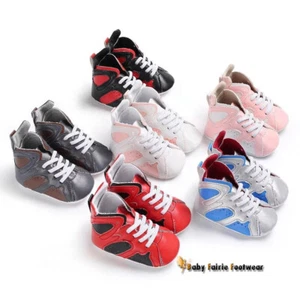 Classic High Top Infant Athletic Baby Training Girl Boy Shoes Size 0-18 Months - Picture 1 of 28