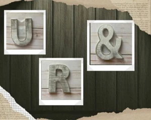 4 Zoll rustikale Holzbuchstaben -- "R" "U" und "&" - Bild 1 von 4