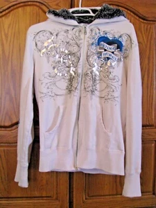 Roper Zippered Hoodie, White Graphic Sweatshirt, Medium - Picture 1 of 7