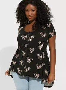 Torrid Disney Minnie Mouse Shirt Babydoll Oberteil Leopard Neu mit Etikett Neu 2X - Bild 1 von 11