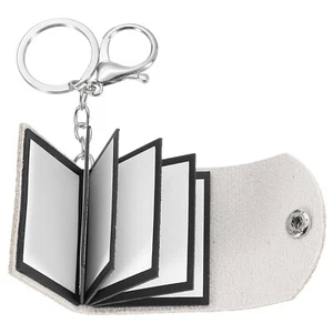 Personalized Leather Mini Photo Album Keychain with 10 Pictures, Beige - Picture 1 of 6