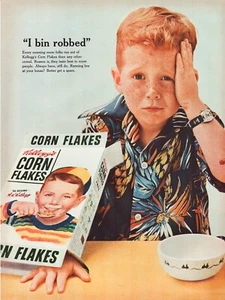 Druckanzeige Kellogg's Corn Flake Müsli 1955 ganze Seite großes Magazin 10,5"x13,5" - Bild 1 von 1