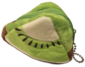 Plush Fruit Coin Purse Zipper with Key Chain Kiwi Design - Picture 1 of 4
