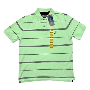 NAUTICA MEN'S CLASSIC SHORT SLEEVE STRIPED POLO SHIRT ASH GREEN ASSORTED SIZES - Picture 1 of 4