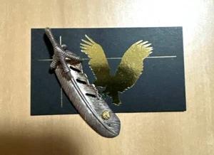 TADY KING SV Feather GP Eagle L Necklace Top Silver Gold - Picture 1 of 2