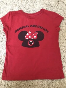 Disney Store Original Mouseketeer Minnie Mouse Hat Red T-Shirt Girls S 5/6 GUC - Picture 1 of 4
