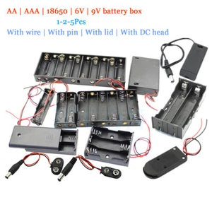 DIY Battery AA AAA 18650 Holder Case Box Base 6/9V Volt with Bare Wires Shell - Picture 1 of 39