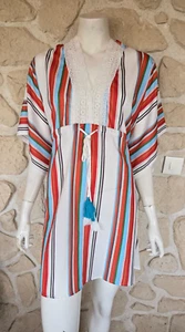 Robe de plage multicolore avec dentelle neuve taille unique (li) - Imagen 1 de 4