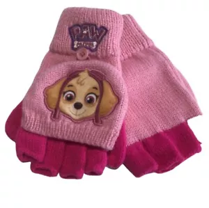 Paw Patrol Girls Fingerless Glove W/mitt Cvr New! Pink 2 Tone - Picture 1 of 2