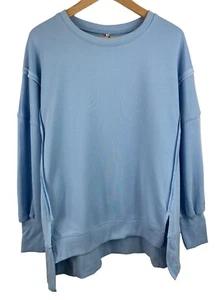 BWQ Womens Size Medium Blue Long Sleeve Crewneck Sweatshirt - Picture 1 of 10