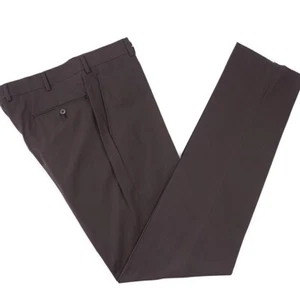 Belvest Regular-Fit Dark Brown Smooth-Woven Cotton Dress Pants 34 (Eu 50) NWT - Picture 1 of 6