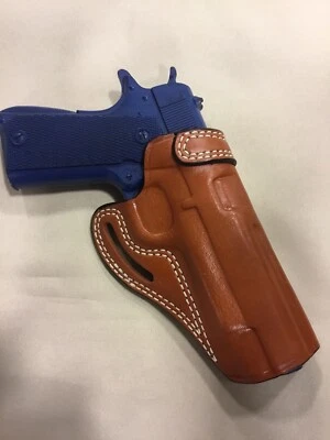 Leather CROSS DRAW Holster - KIMBER / COLT 1911 Government 5” - (# 7711 BRN ) - Image 1 of 4