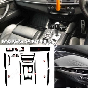 Pegatina negra decoración de interiores de fibra de carbono brillante para BMW X5 E70 2008-2013 3D - Imagen 1 de 10