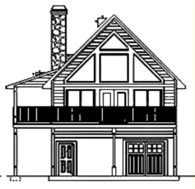 26 x 46 Cabin Plans with Deck, Porch, Loft and Basement - Image 1 of 2