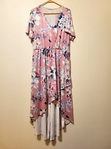 Women's REORIA Vintage, boho, Victorian high-low soft Rayon dress 2X Mauve - Picture 1 of 5