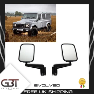 DOOR WING MIRRORS WITH ARMS FITS LAND ROVER DEFENDER 90 110 130 (PAIR) - MTC5217 - Picture 1 of 14