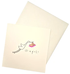 NEU BABYKARTE 120mm MÄDCHEN Geburt Glückwunsch RUTH JACKSON Bleistift Späne - Bild 1 von 3