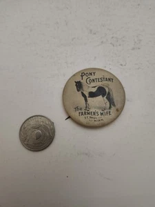 Antique vintage pinback Pony contestant The Farmer's wife St. Paul Minnesota - Picture 1 of 2