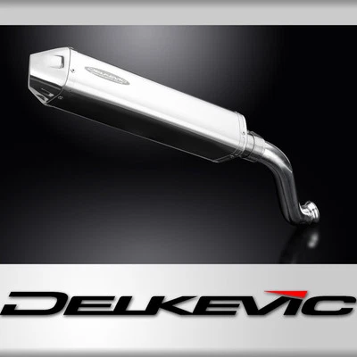 KTM 690 Duke 2013-18 Delkevic Slip On 17" Tri-Oval Stainless Exhaust Muffler Kit - Image 1 of 4