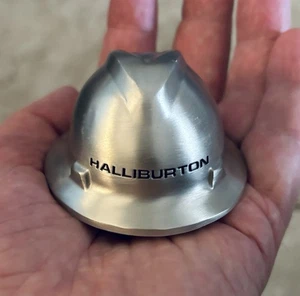 Halliburton Mini Stainless Steel Hard Hat Paper Weight 3”x 2.5”x 1.5” - Picture 1 of 6