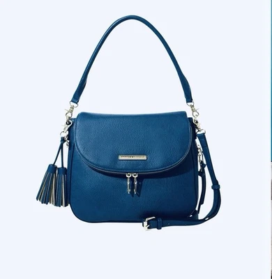 Poppy & Peonies Downtown Crossbody - Navy - Vegan Leather NWOT - Image 1 of 4