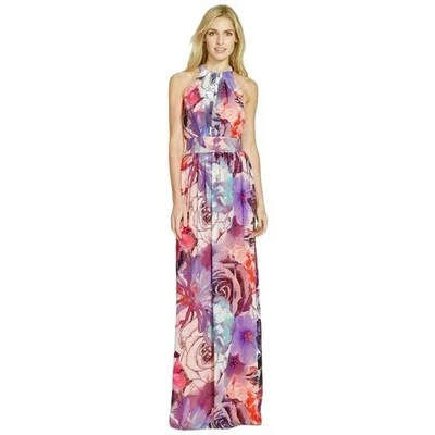 Maxi Vestido Eliza J Floral Halter Colorido Boda Ocasión Especial Usado en Excelente Condición Talla 6 Foto 1 de 4
