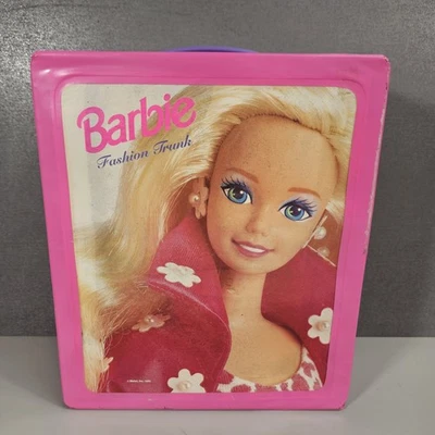 Barbie Doll Carry Case Trunk Pink Fashion Vinyl Mattel Vintage 1993 11 x 14 - Image 1 of 4