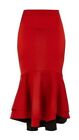 Riverisland Skirt Midi Red Fishtail  Drop Hem size 12  