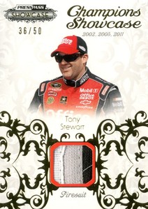 2012 Press Pass Showcase Champions Memorabilia Gold #CHTS Tony Stewart/50