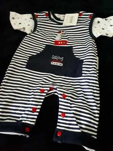 Jugador Nursery Time / pelele de verano ** Sailing** talla 56 62 azul/blanco NUEVO - Imagen 1 de 1