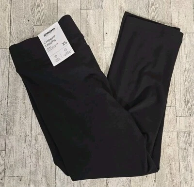 Legging recortado Sonoma XS y pequeño negro tiro medio delgado a través de la cadera y el muslo NUEVO Foto 1 de 4